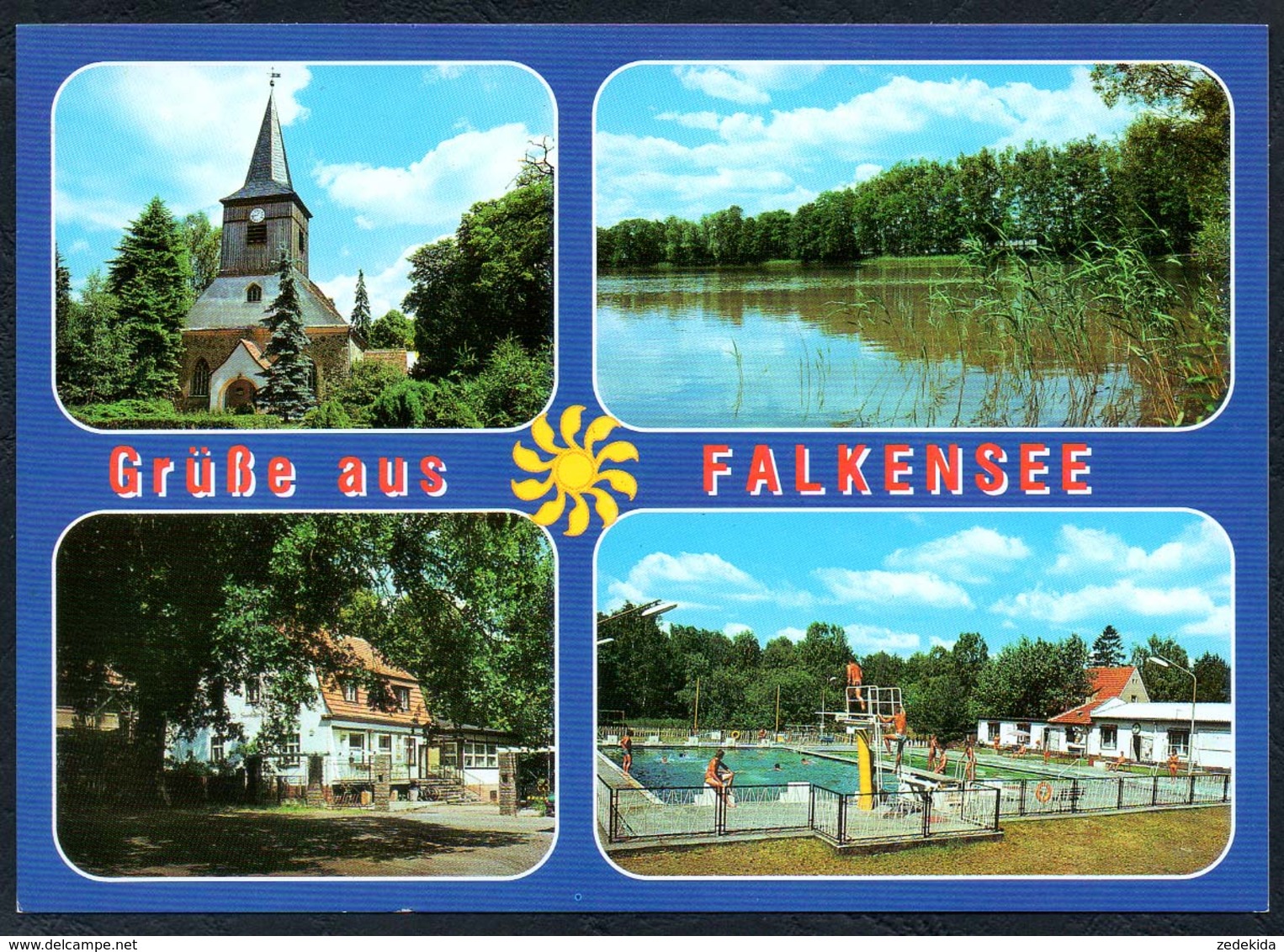 D1168 - TOP Falkensee Freibad Gaststätte Seeblick - Bild Und Heimat Reichenbach - Qualitätskarte - Falkensee