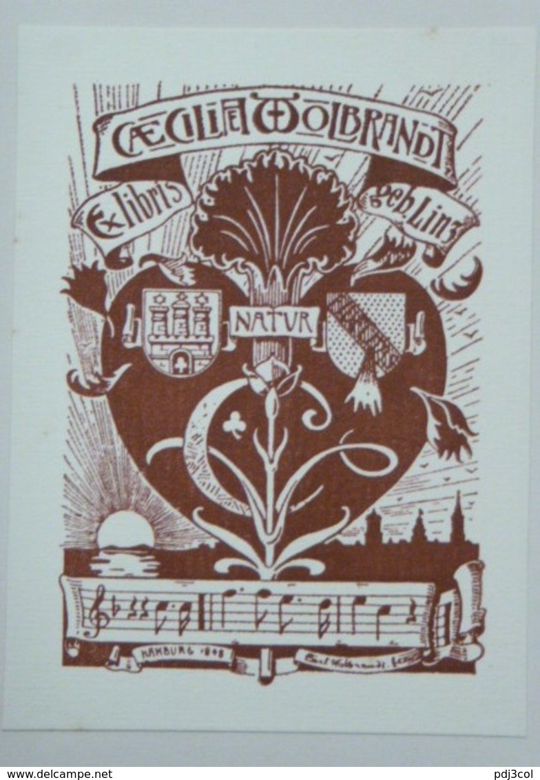 Ex-libris Illustré Fin XIXème - CAECILIAE WOLBRANDT - Ex-libris