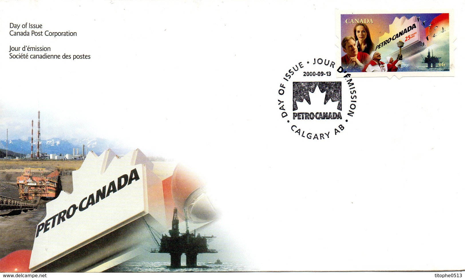 CANADA. N°1817 Sur Enveloppe 1er Jour (FDC) De 2000 Ayant Circulé. Petro-Canada. - Petrolio