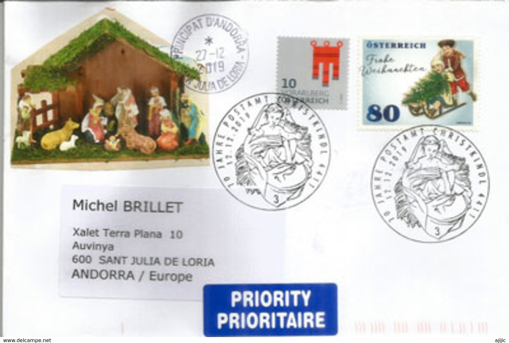 AUTRICHE. Bureau De Poste Noël.Christkindl Post Office.Postamt Christkindl Oberösterreich Letter 2019 - Natale