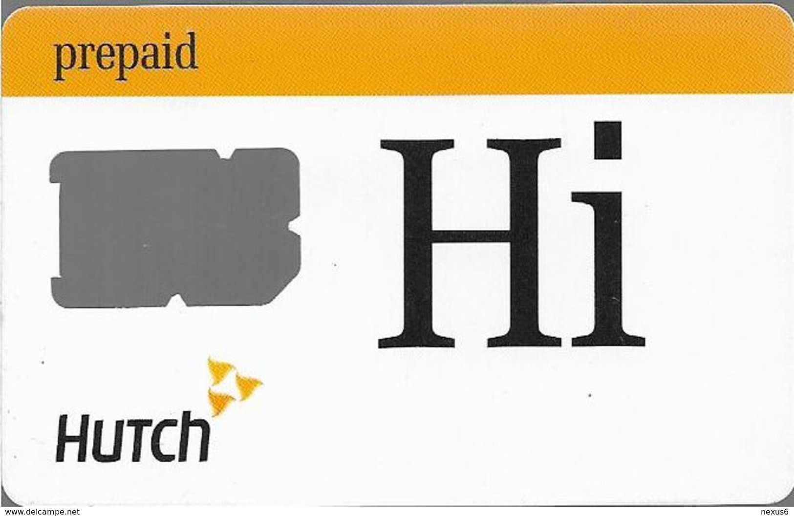 India - Hutch - Hi GSM SIM Card, Used No Chip - Inde