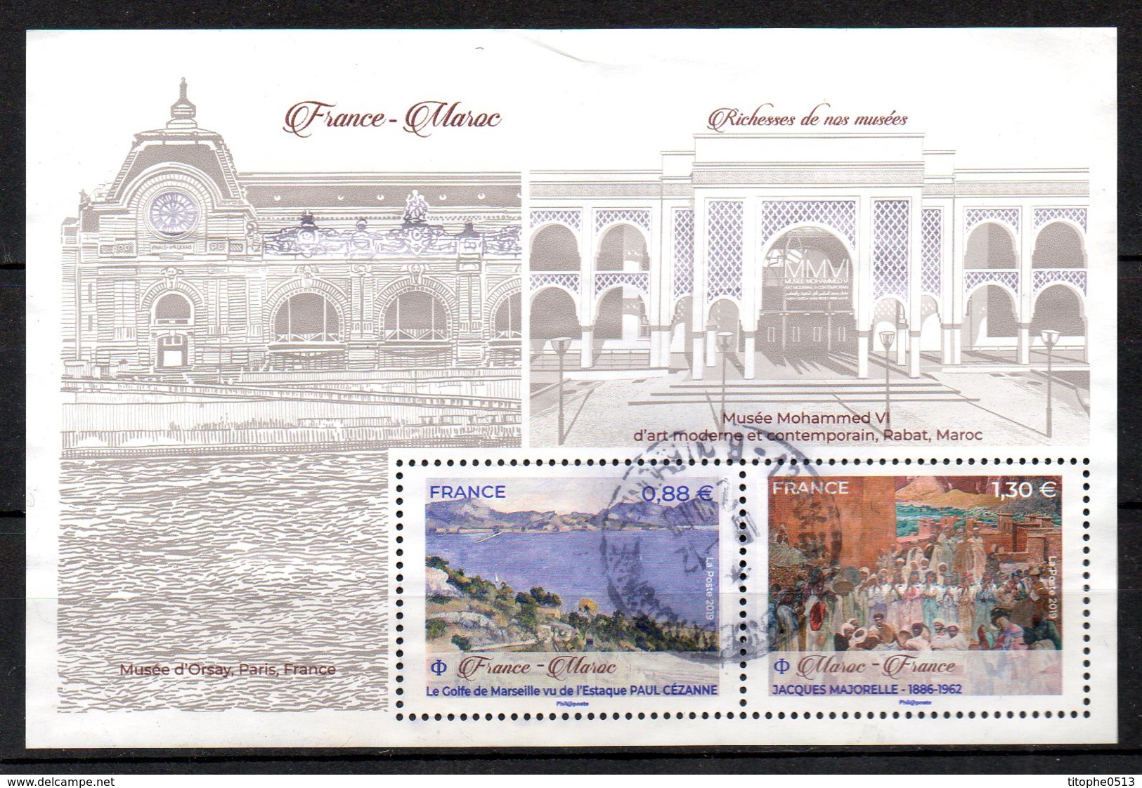 FRANCE. BF Oblitéré De 2019. France-Maroc/Cézanne/Majorelle/Marseille. - Usati