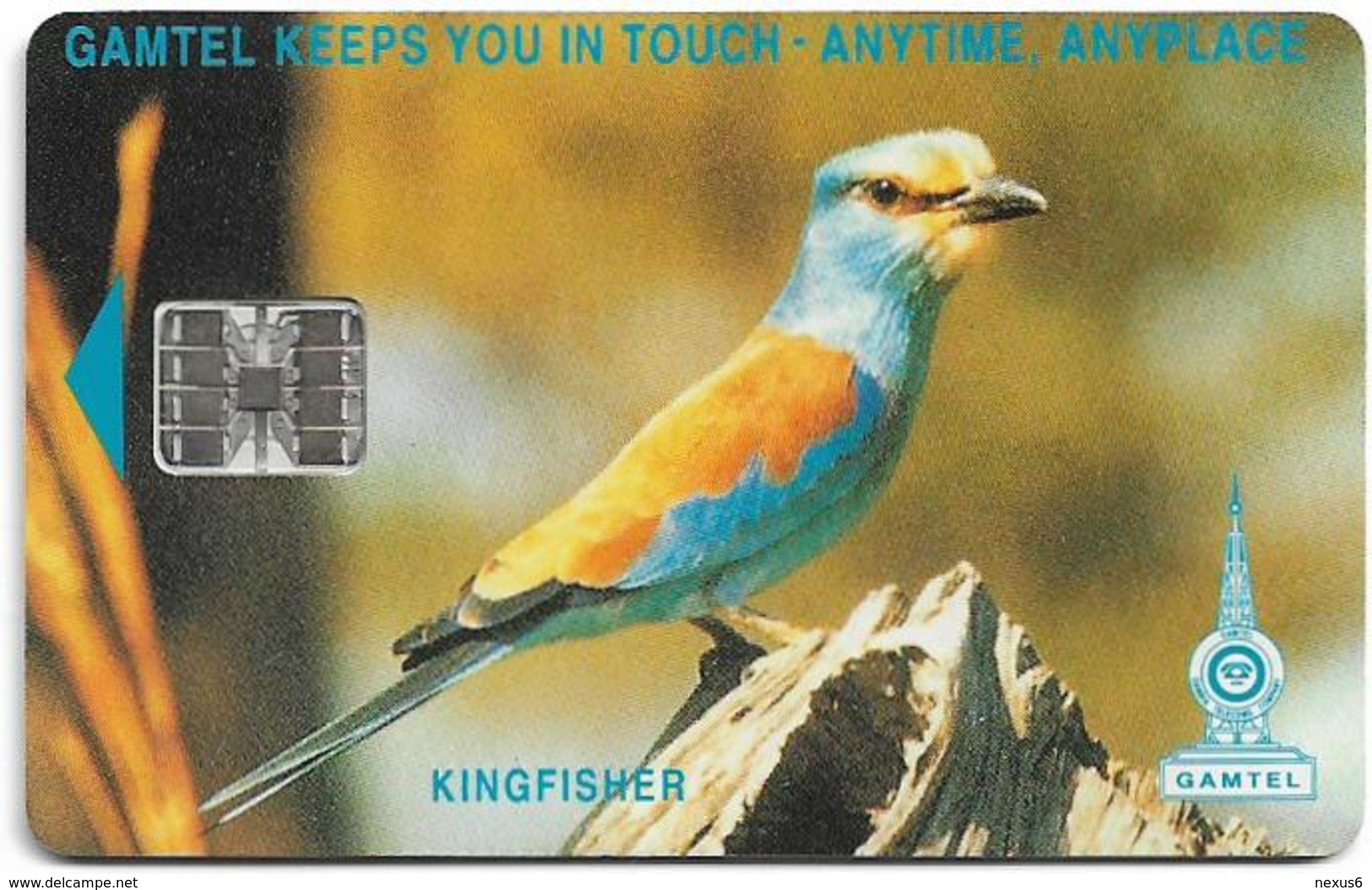 Gambia - Gamtel - Kingfisher Bird (Small Cn. C511), SC7, 125Units, Used - Gambia