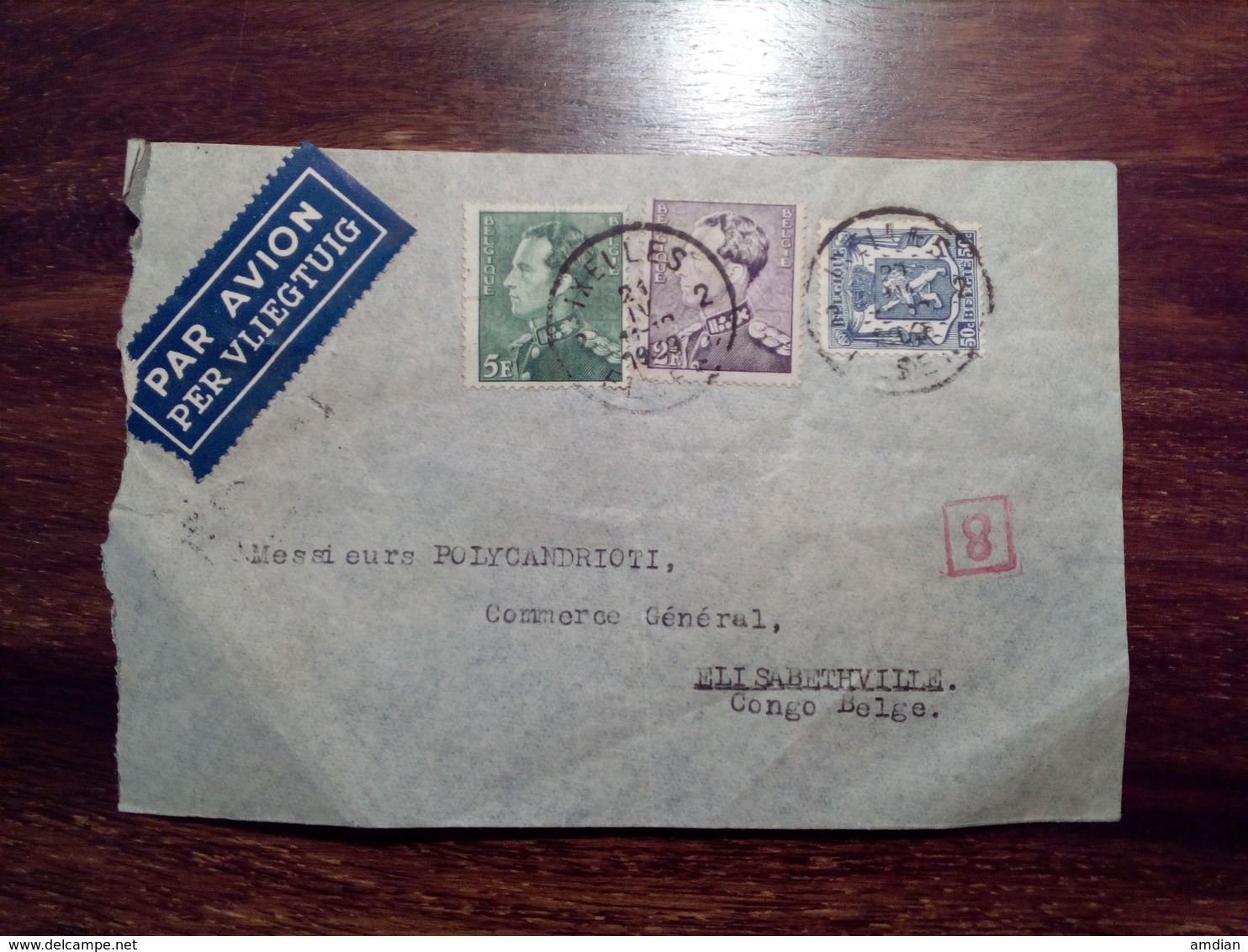 1939 BELGIUM / BELGIQUE To ELISABETHVILLE CONGO BELGE Airmail PAR AVION Cover Envelope Enveloppe Lettre - Briefe U. Dokumente