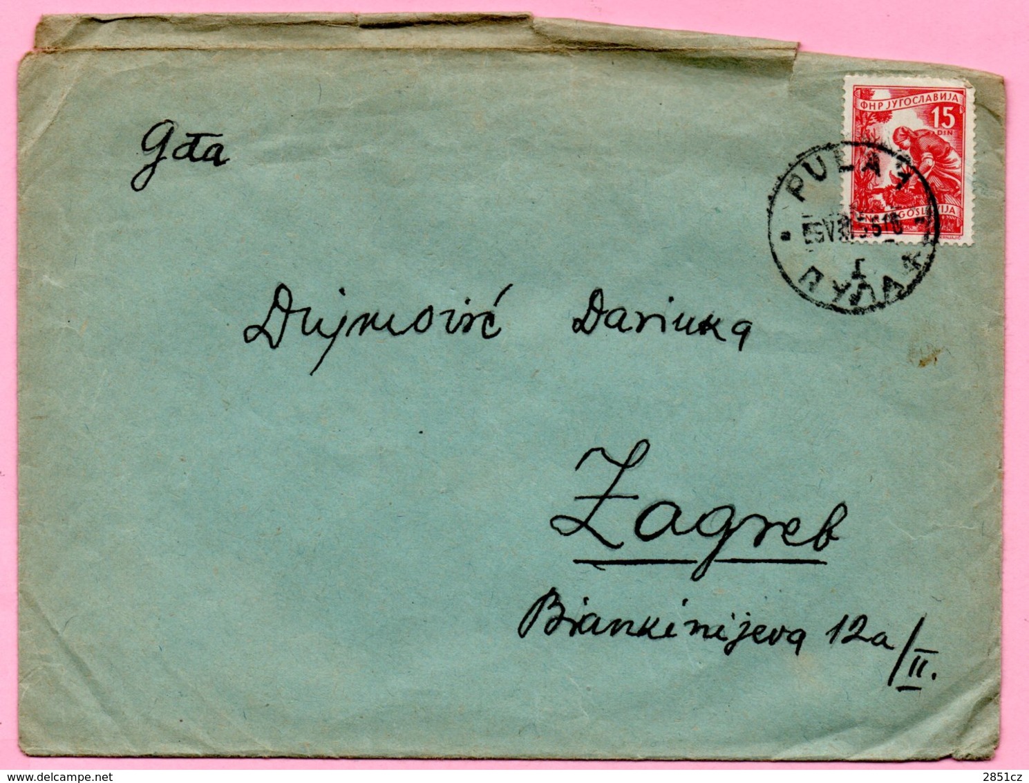 Letter - Postmark Pula, 1956. / Zagreb, 1956., Yugoslavia - Altri & Non Classificati