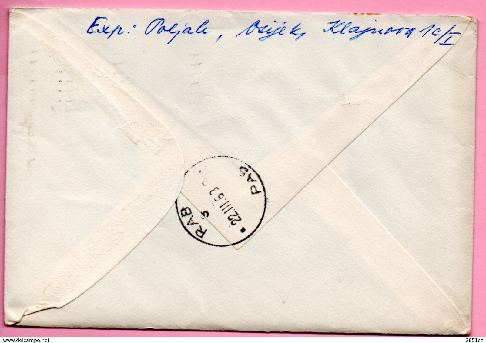 Letter - Postmark Osijek, 20.3.1963. / Rab, 22.3.1963., Yugoslavia - Other & Unclassified