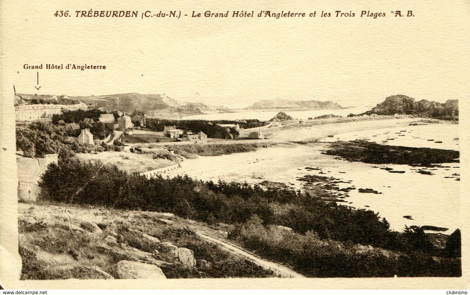 CPA - TREBEURDEN - GRAND HOTEL D'ANGLETERRE ET LES TROIS PLAGES  (ETAT PARFAIT) - Trébeurden