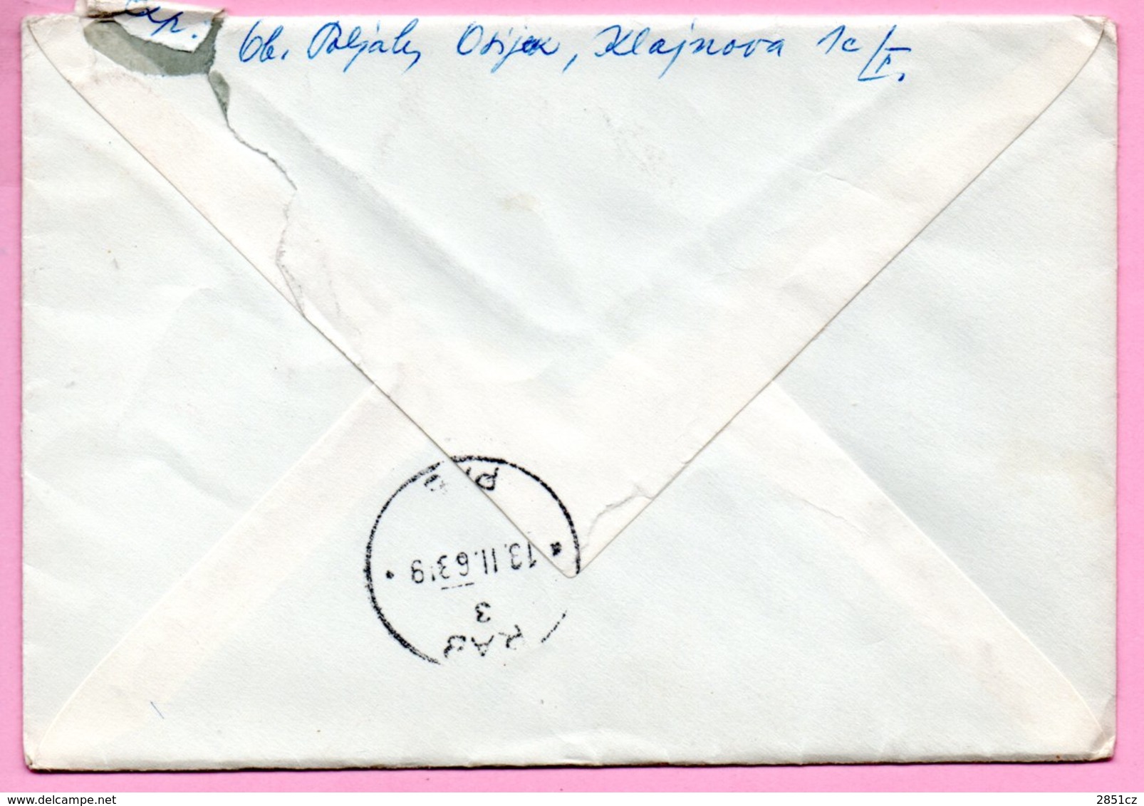 Letter - Postmark Osijek, 12.2.1963. / Rab, 13.2.1963., Yugoslavia - Other & Unclassified