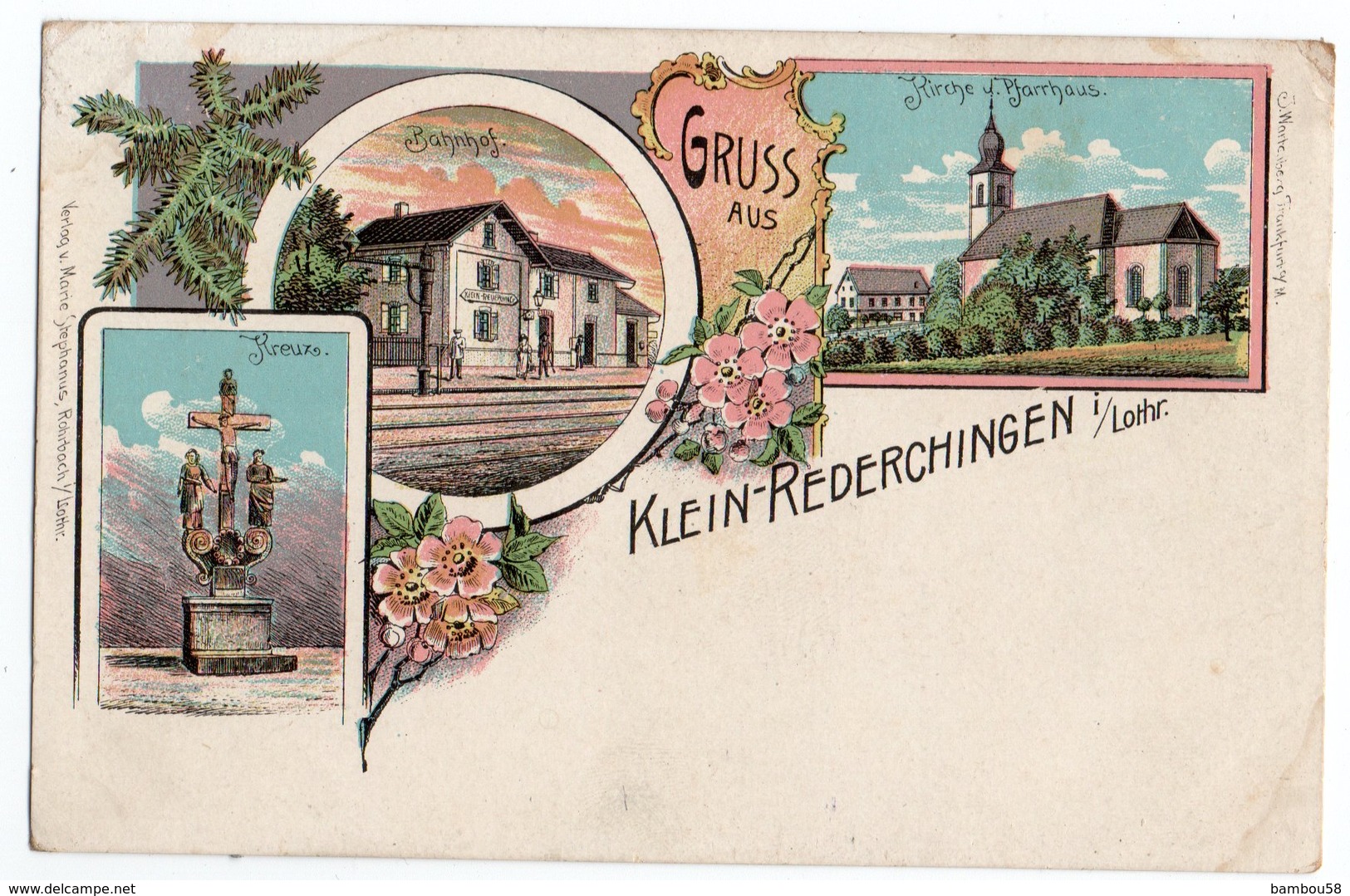 GRUSS AUS KLEIN-REDERCHINGEN * BAHNHOF * CALVAIRE/KREUZ * EGLISE * - Autres & Non Classés