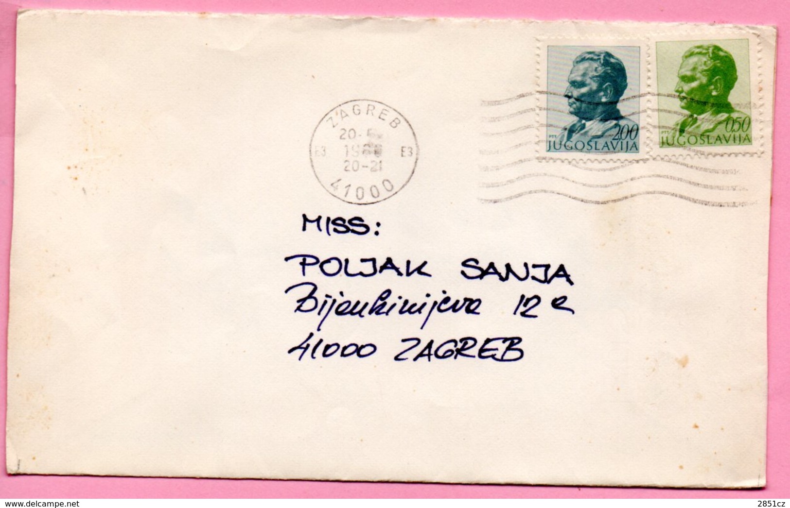 Letter - Stamp Tito / Postmark Zagreb, 1988., Yugoslavia - Otros & Sin Clasificación