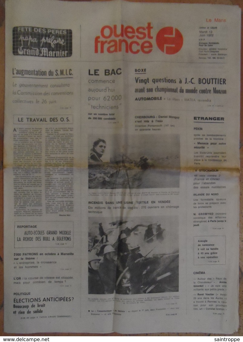 24 H Du Mans 1972.Bain De Foule Des Vainqueurs.Boxe,J.C Bouttier En 20 Questions.Egletons.Roche-sur-Yon.Annie Girardot . - 1950 - Today