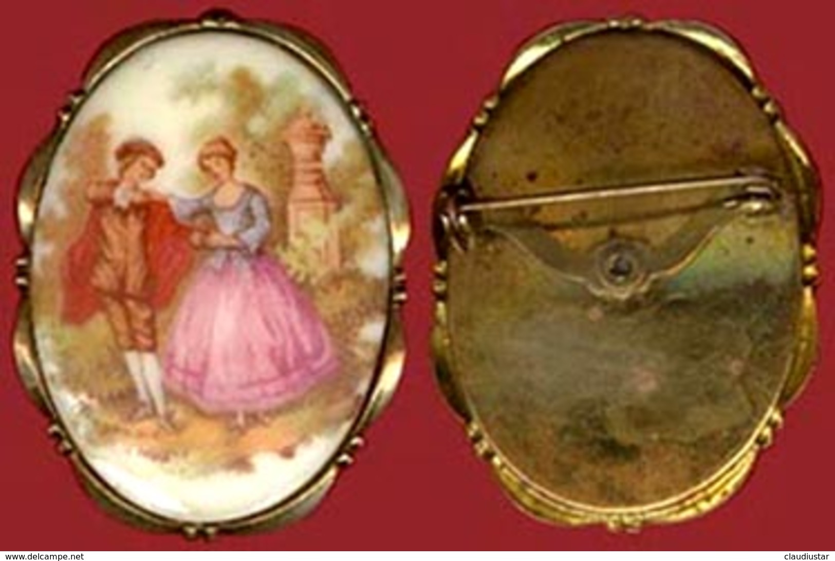 ** BROCHE  PORCELAINE  De  LIMOGES  +  AUTRE ** - Broches