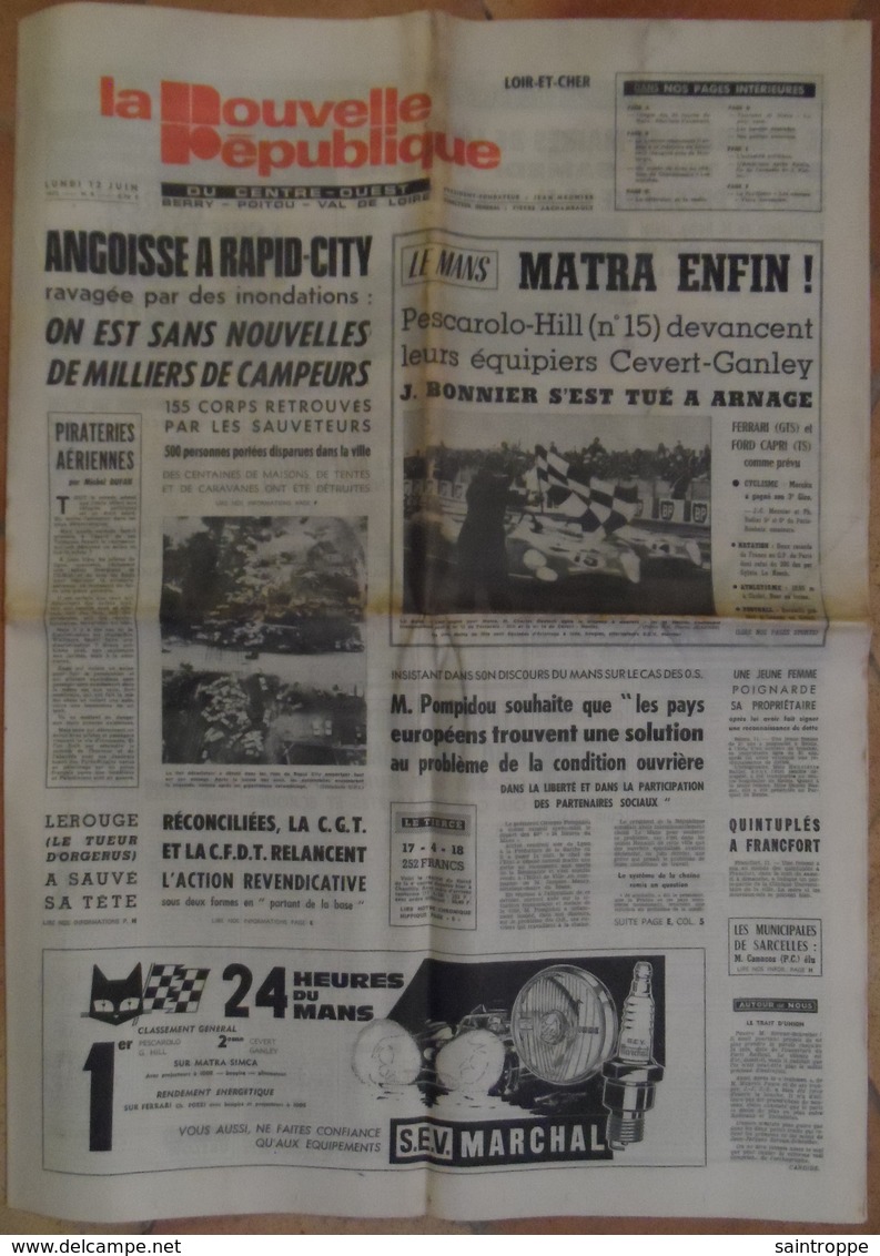 24 H Du Mans 1972.Matra Enfin ! L'Amérique Après APOLLO.Inauguration Du Mémorial De Colombey. - 1950 à Nos Jours