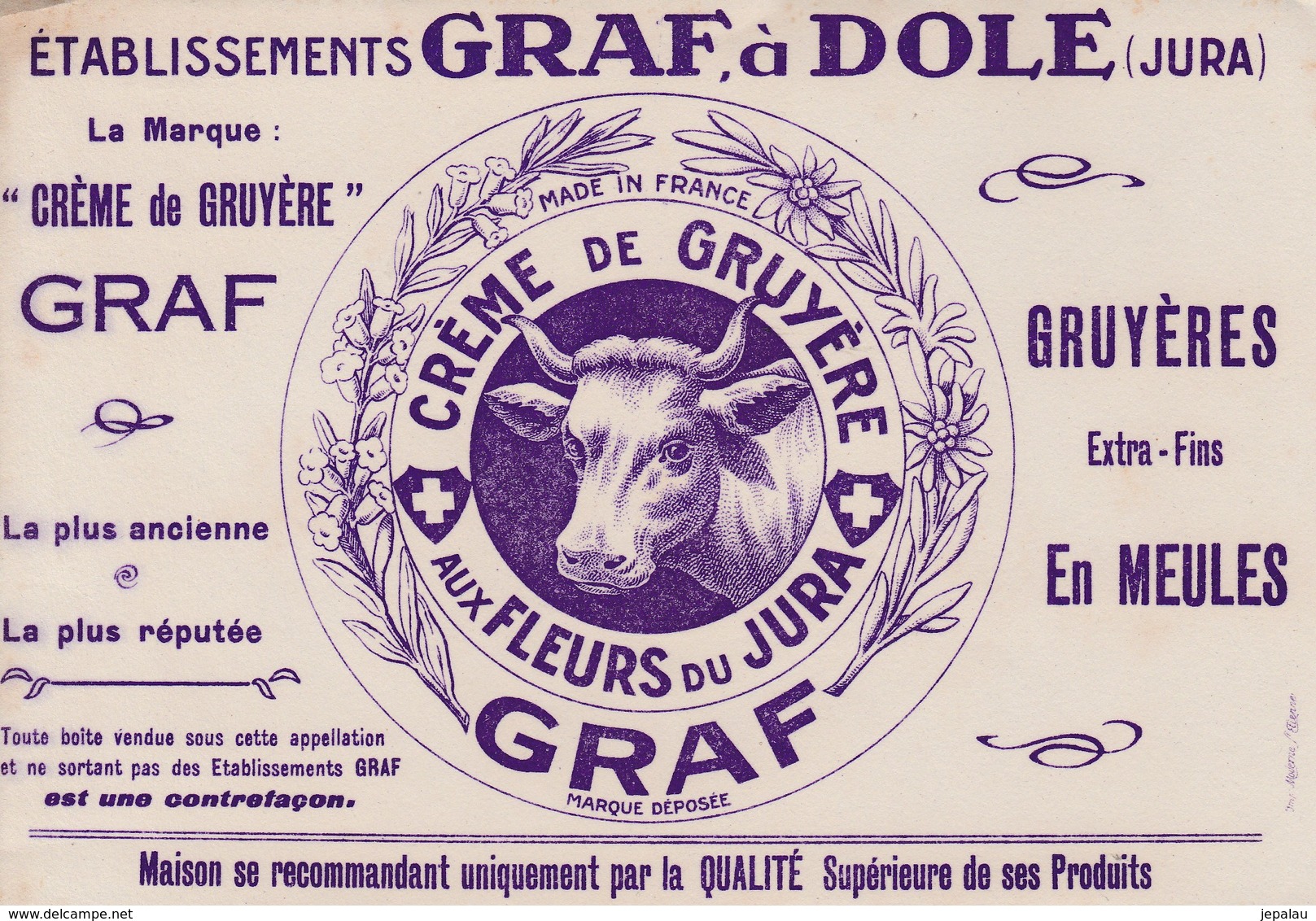 Dole (Jura) - Ets Graf - Crème De Gruyère - Produits Laitiers