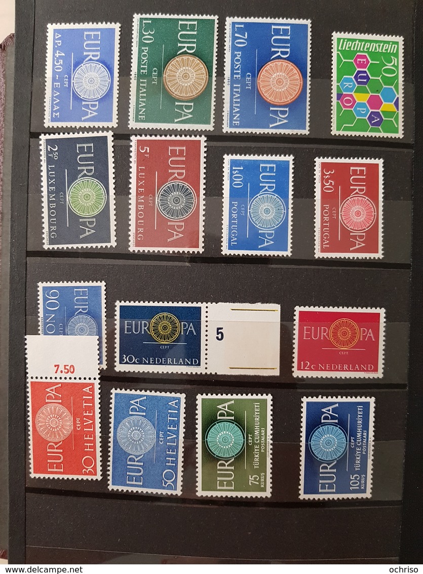 Super affaire !! Collection Europa 1956-1965 avec carte, enveloppes, blocs et doubles. cote YT >1800€