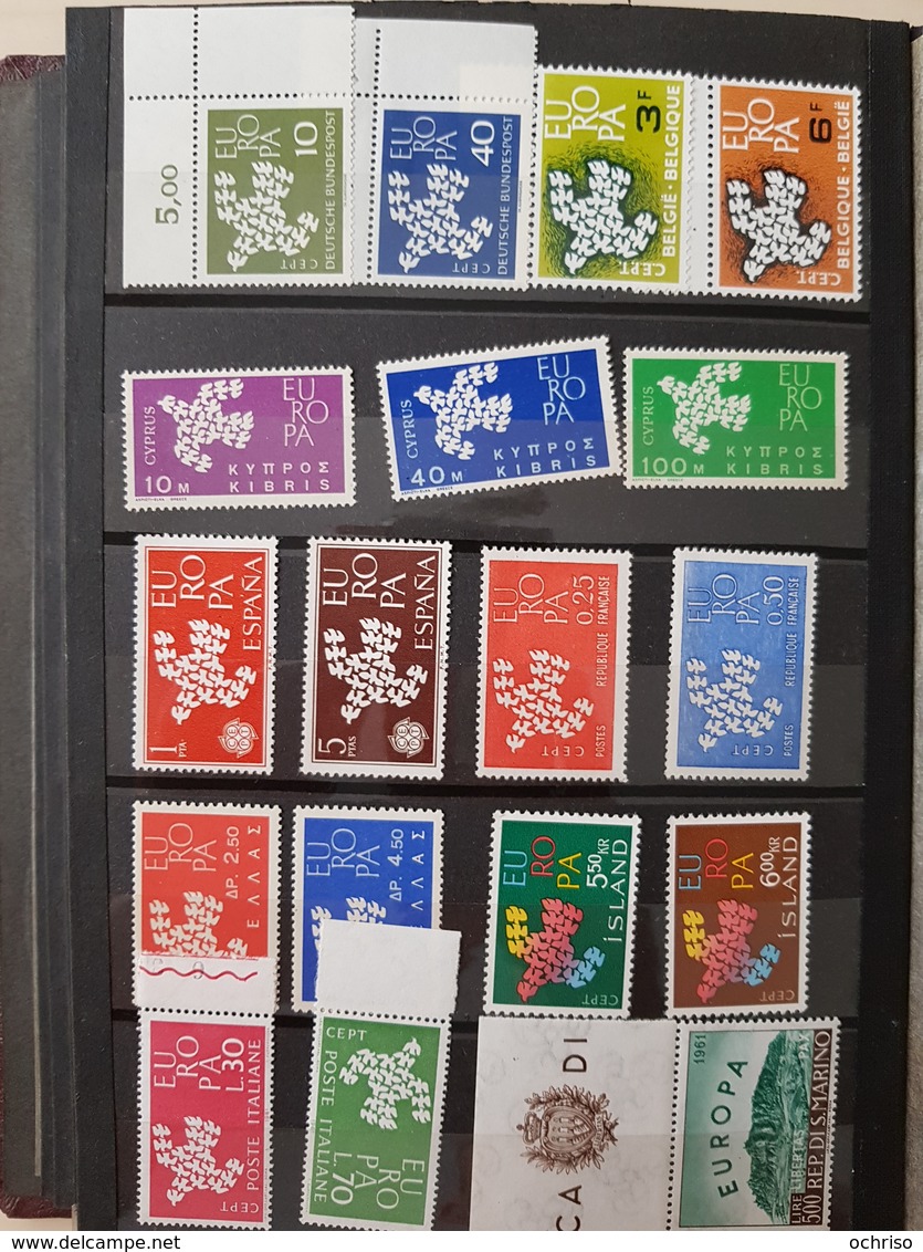 Super affaire !! Collection Europa 1956-1965 avec carte, enveloppes, blocs et doubles. cote YT >1800€