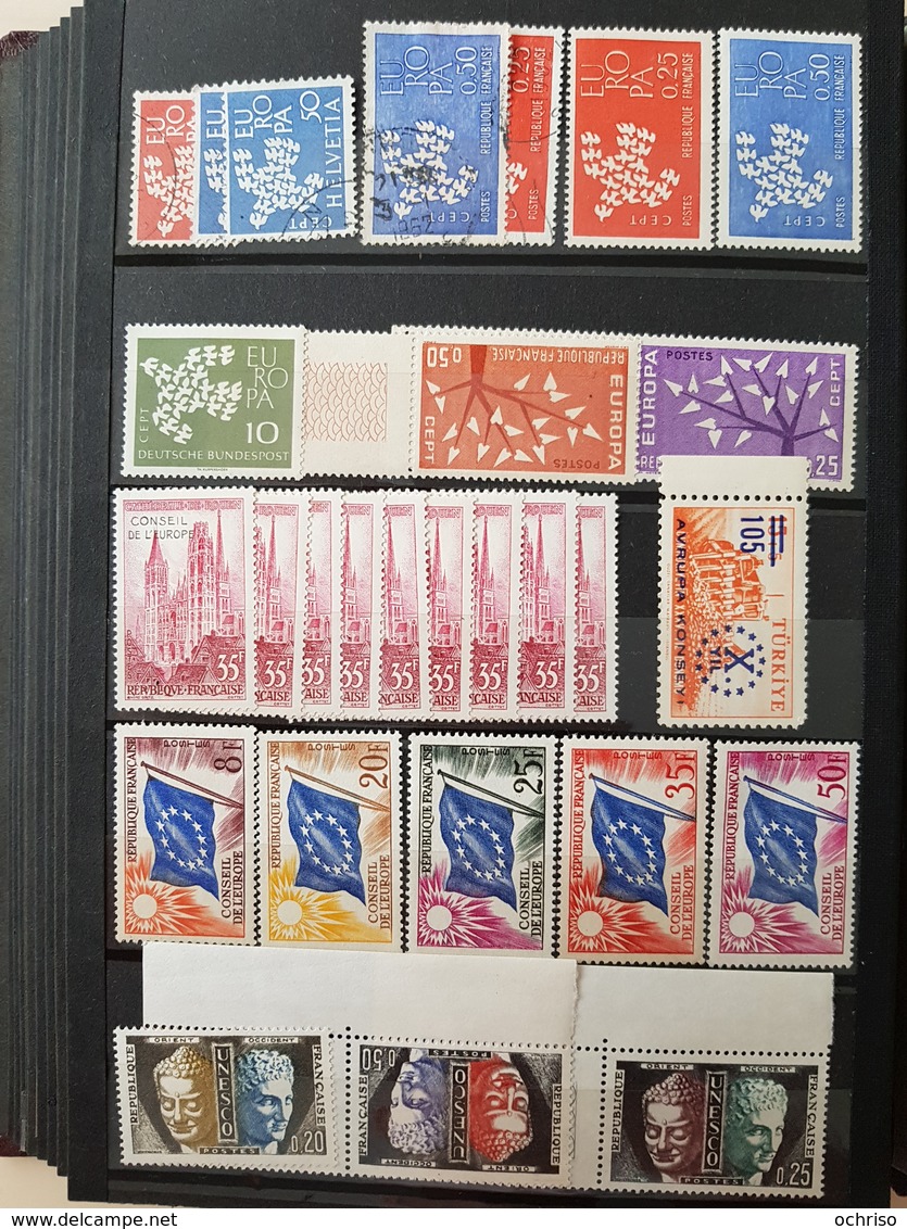 Super affaire !! Collection Europa 1956-1965 avec carte, enveloppes, blocs et doubles. cote YT >1800€