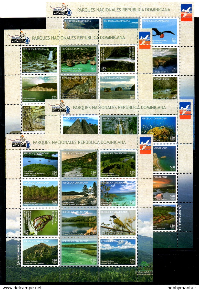 DOMINICANA, 2015,NATIONAL PARKS, BIRD, BUTTERFLY, WHALE, CRAB, 4S/S. MNH** - Autres & Non Classés