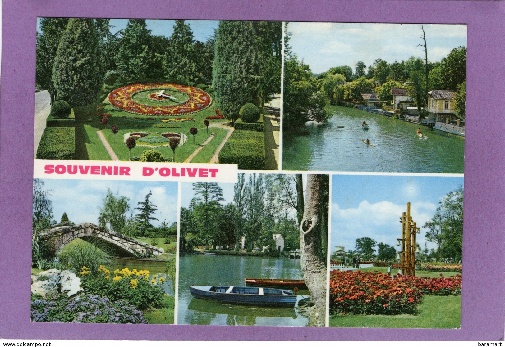 45 SOUVENIR D'OLIVET Multivues Horloge Florale Les Bords Du Loiret Le Parc De La Source - Autres & Non Classés