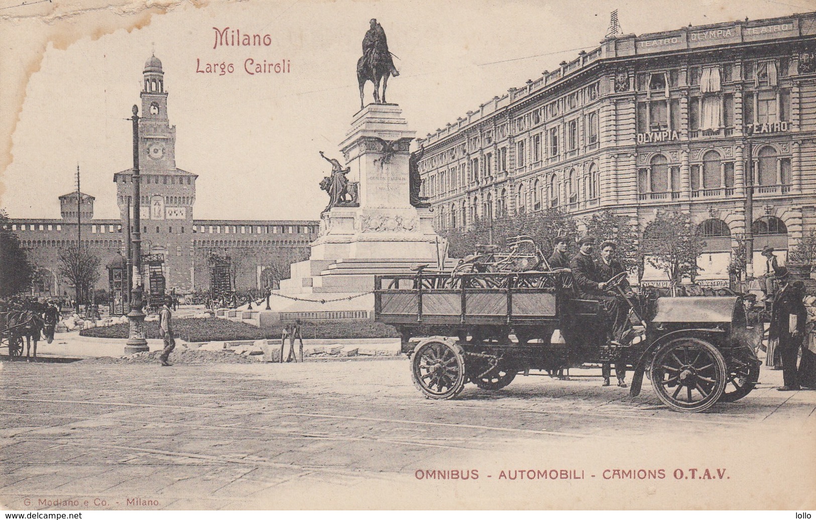 Lombardia - Milano - Largo Cairoli - Camion O.T.A.V. - Molto Bella - Animata - Milano