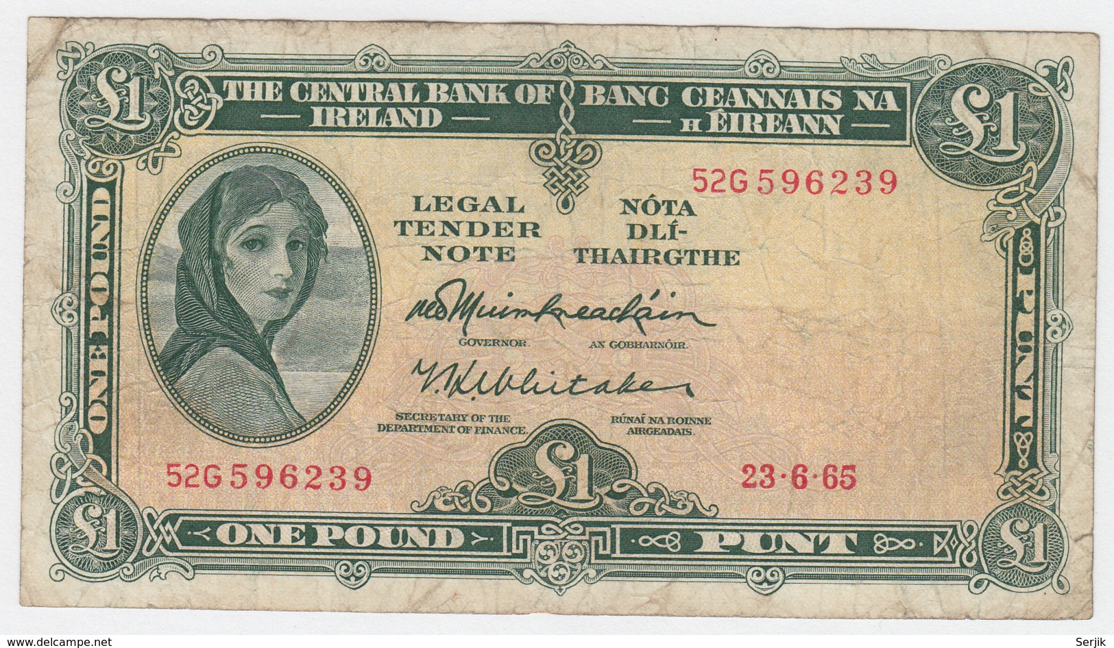 IRELAND 1 Pound 1965 Fine Pick 64a  64 A - Irlanda