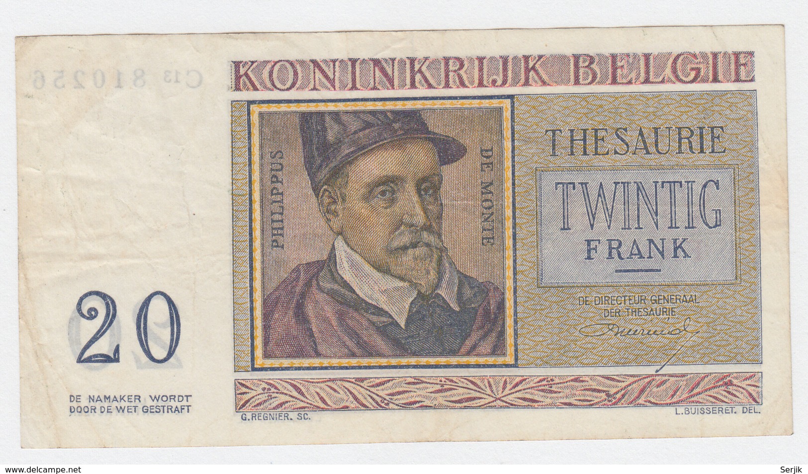 Belgium BELGIQUE 20 Francs 3-4- 1956 VF+ CRISP Banknote Pick 132b 132 B - Otros & Sin Clasificación