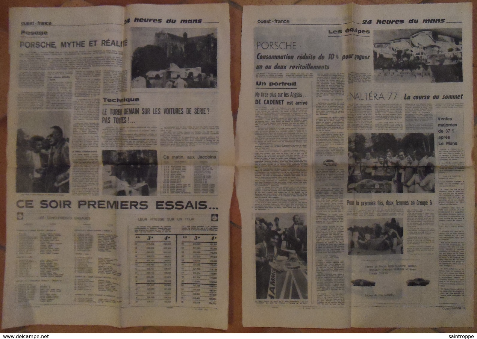 24 H Du Mans 1977.Lot D'articles Sur Les 24 H 1977, Provenant De Différents Journaux. - 1950 à Nos Jours