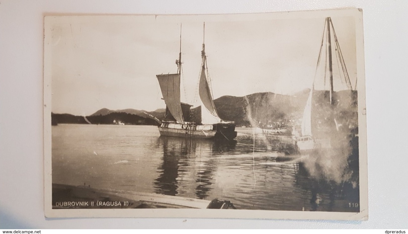 Croatia Dubrovnik Ragusa Lapad Harbour Hafen Ship Cca. 1930. - Kroatien