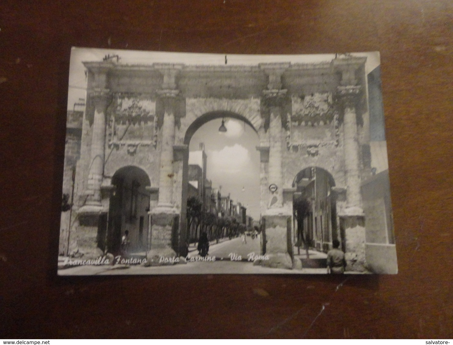 CARTOLINA  FRANCAVILLA FONTANA (BR) PORTA CARMINE-VIA ROMA-VIAGGIATA ANNI 60 - VERA FOTOGRAFIA - Brindisi