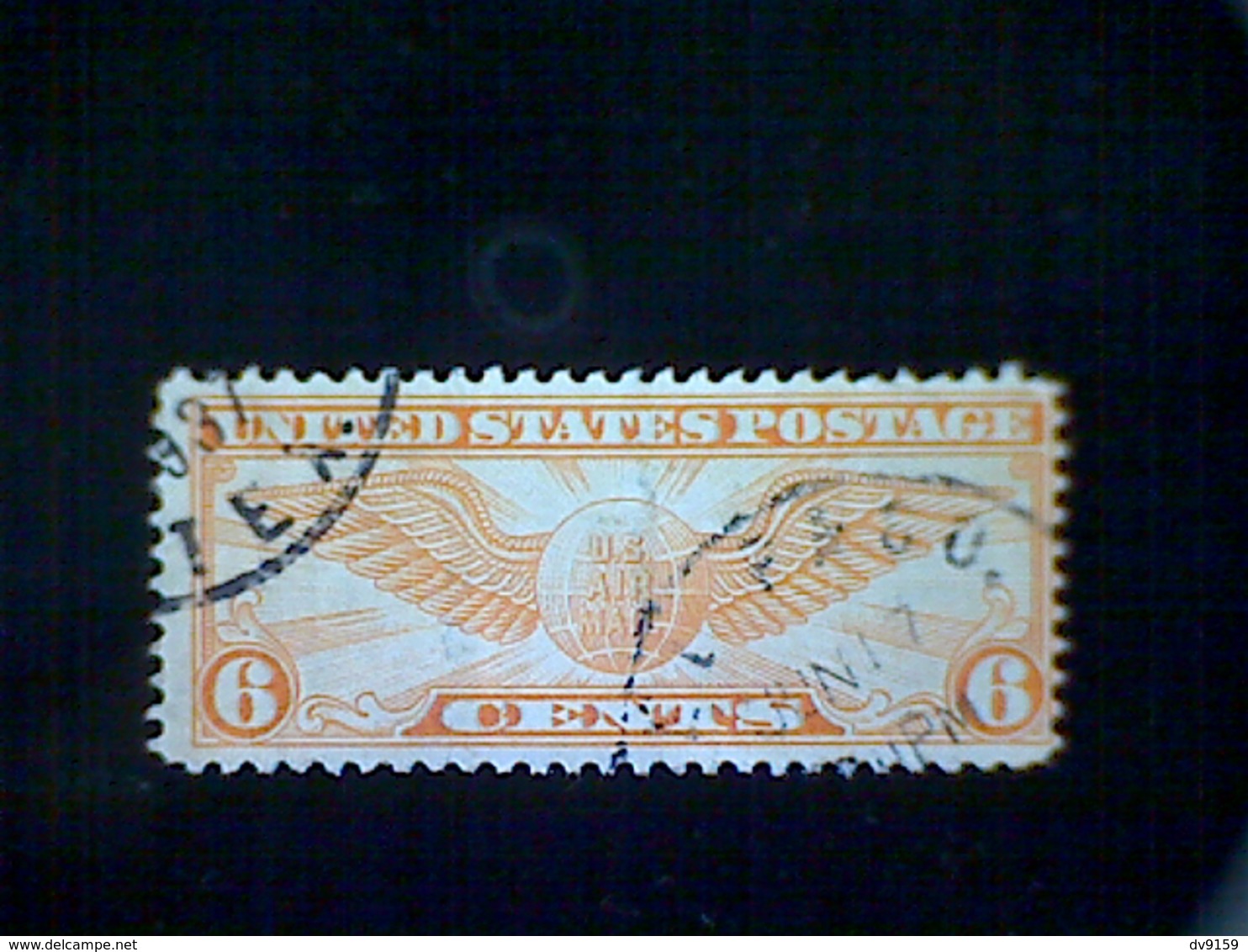 United States, Scott #C19, Used(o), 1934 Air Mail, Winged Globe, 6¢, Dull Orange - 1a. 1918-1940 Used