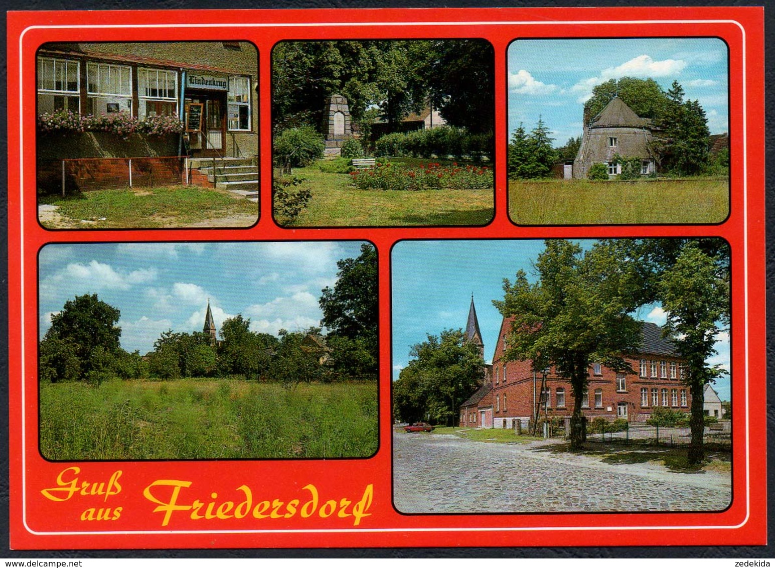 D1227 - TOP Friedersdorf Gaststätte Lindenkrug Mühle Kirche Schule - Bild Und Heimat Reichenbach - Qualitätskarte - Friedersdorf