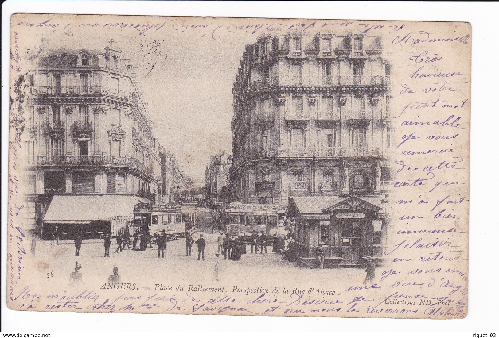 58 - ANGERS - Place Du Ralliement, Perspective De La Rue D'Alsace (tramway) - Angers