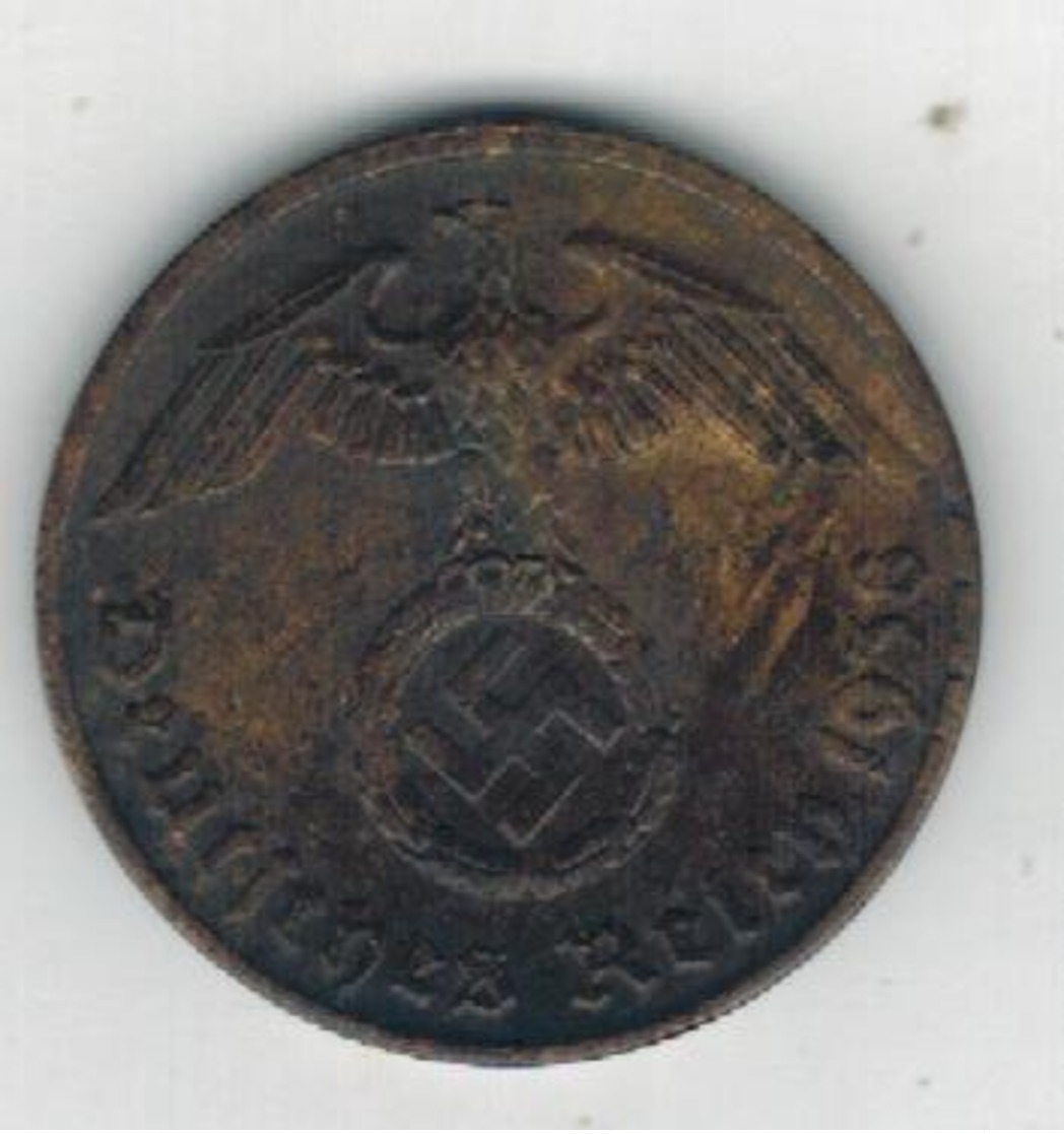 Germany,  2 Reichpfennig, 1938 . Used, See Scan. - 2 Reichspfennig