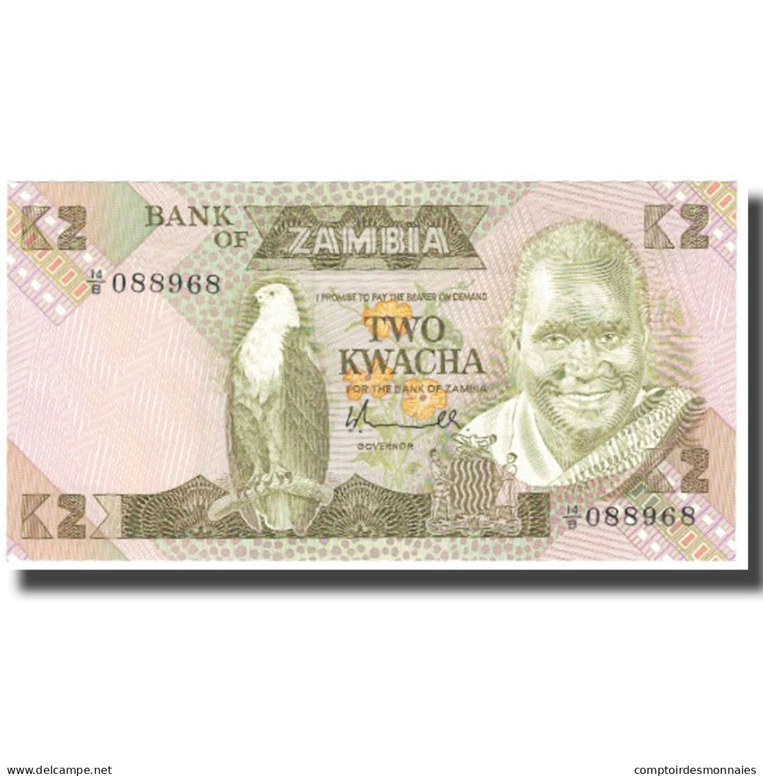 Billet, Zambie, 2 Kwacha, KM:24a, NEUF - Zambia