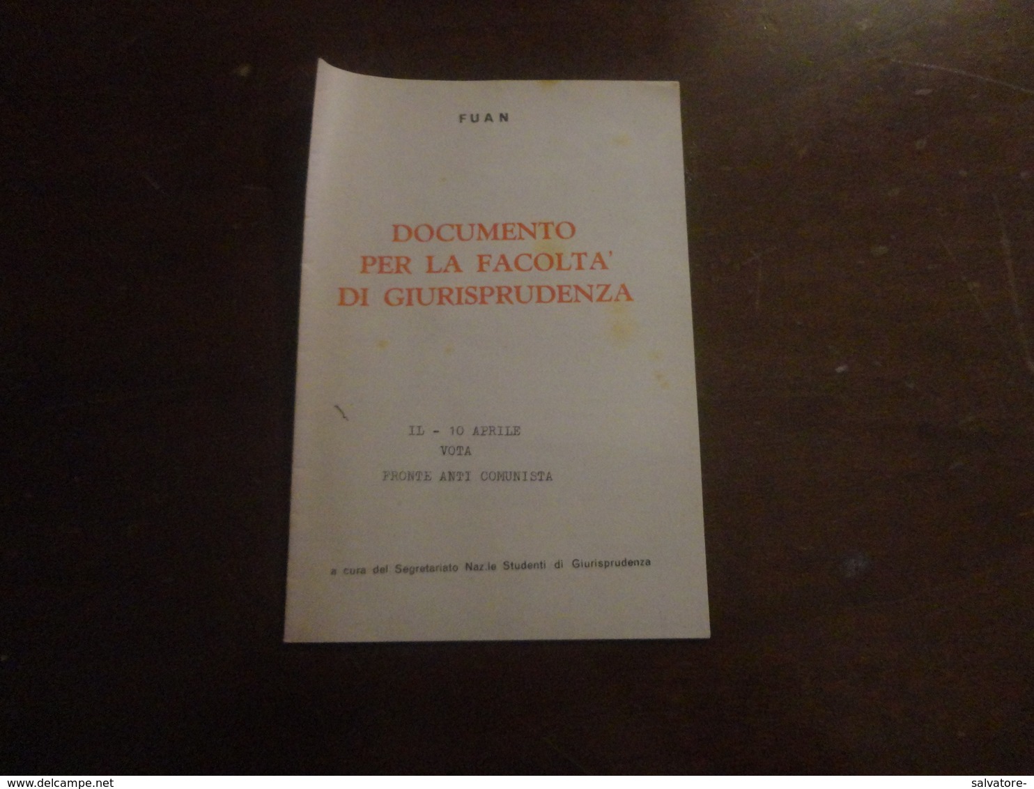 FUAN-DOCUMENTO PER LA FACOLTA' DI GIURISPRUDENZA - Rechten En Economie