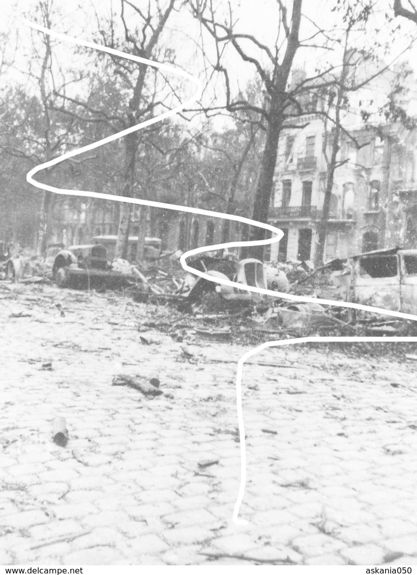 Négatifs (grande Taille). Boulogne. Véhicules Français Détruits En Mai 1940 Lors Des Combats Pour La Citadelle - 1939-45