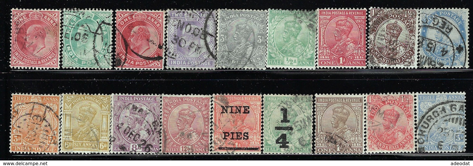 INDIA 1902-1906 SCOTT 61-63,79,89,102,104 CANCELLED CATALOG VALUE US $9.75 - Collections, Lots & Series