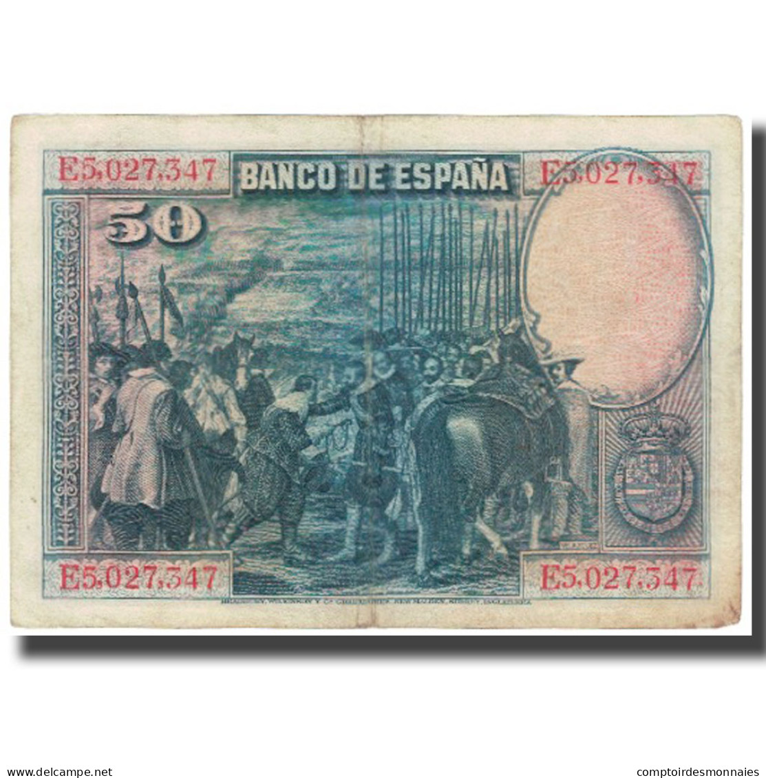 Billet, Espagne, 50 Pesetas, 1928, 1928-08-15, KM:75b, TB - 50 Pesetas