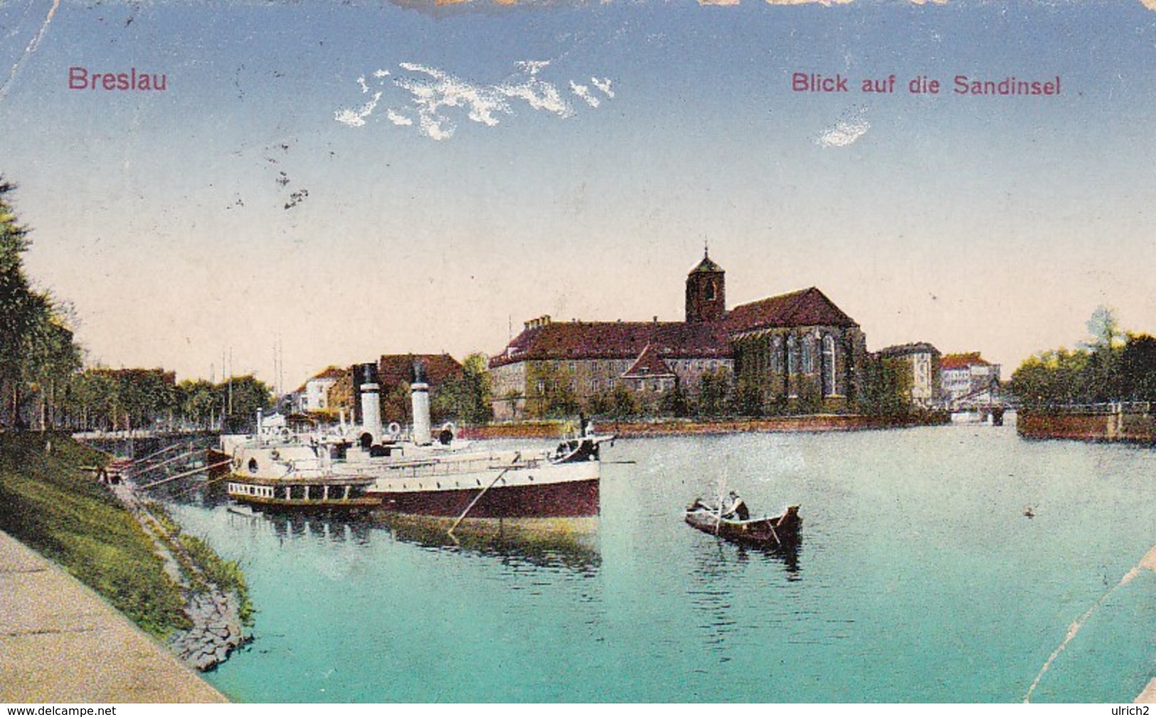 AK Breslau - Blick Auf Die Sandinsel - Schlesien -  1925 (46007) - Schlesien