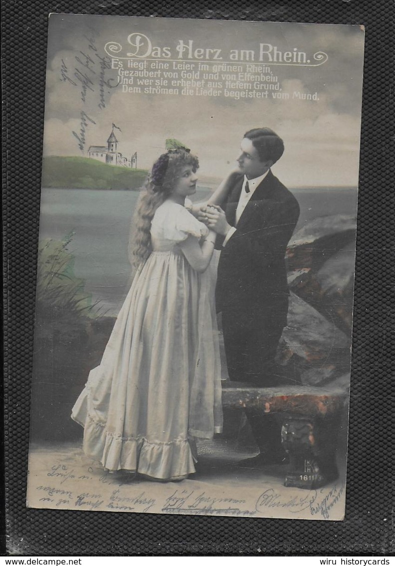 AK 0394  Das Herz Am Rhein - Liebespaar Um 1917 - Couples