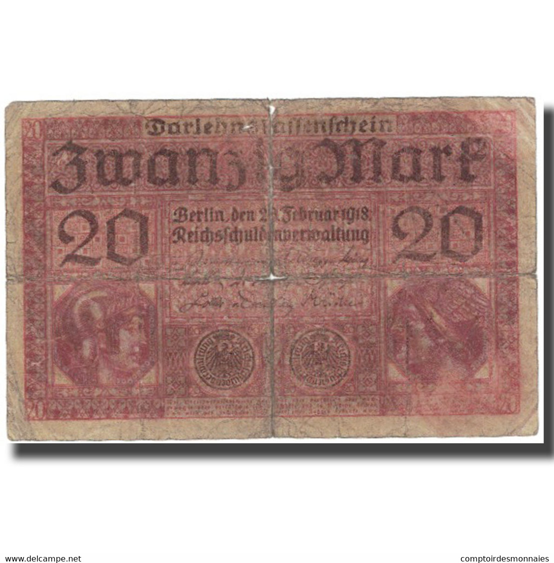 Billet, Allemagne, 20 Mark, 1918, 1918-02-20, KM:57, B - 20 Mark