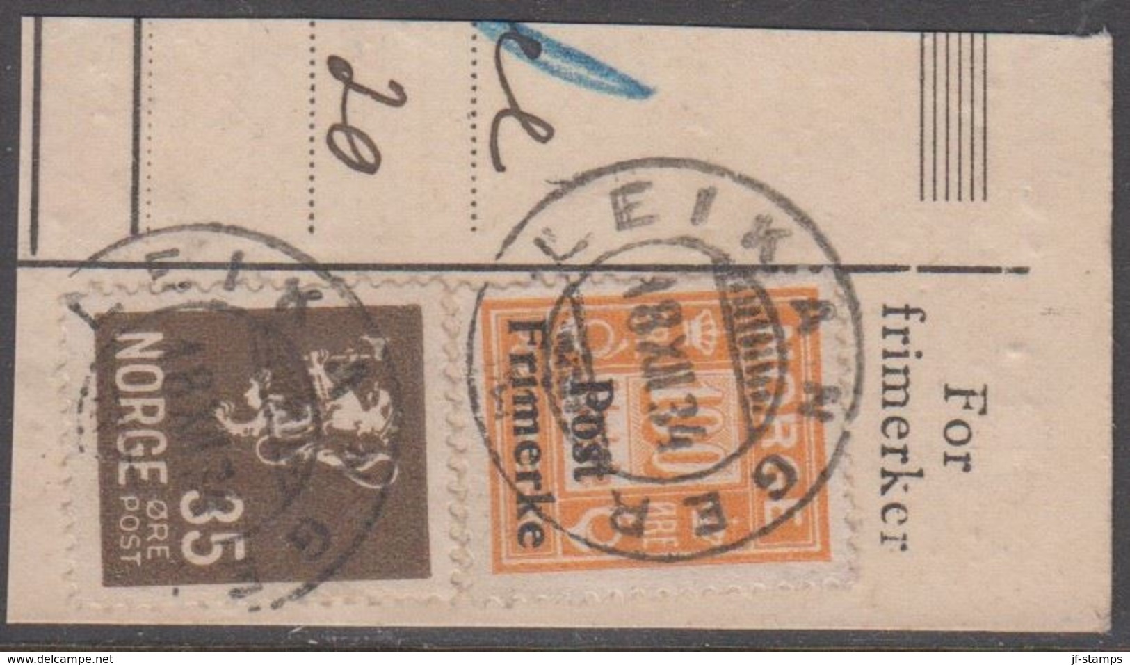 1929. Postage Due Overprinted. 100 øre Orange. LEIKANGER 18. XII. 34. (Michel 144) - JF318209 - Gebraucht