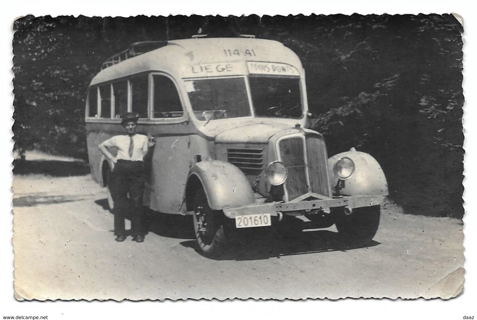 Oldtimer Bus Autocar Liège Trois-Ponts Photo Carte - Automobiles