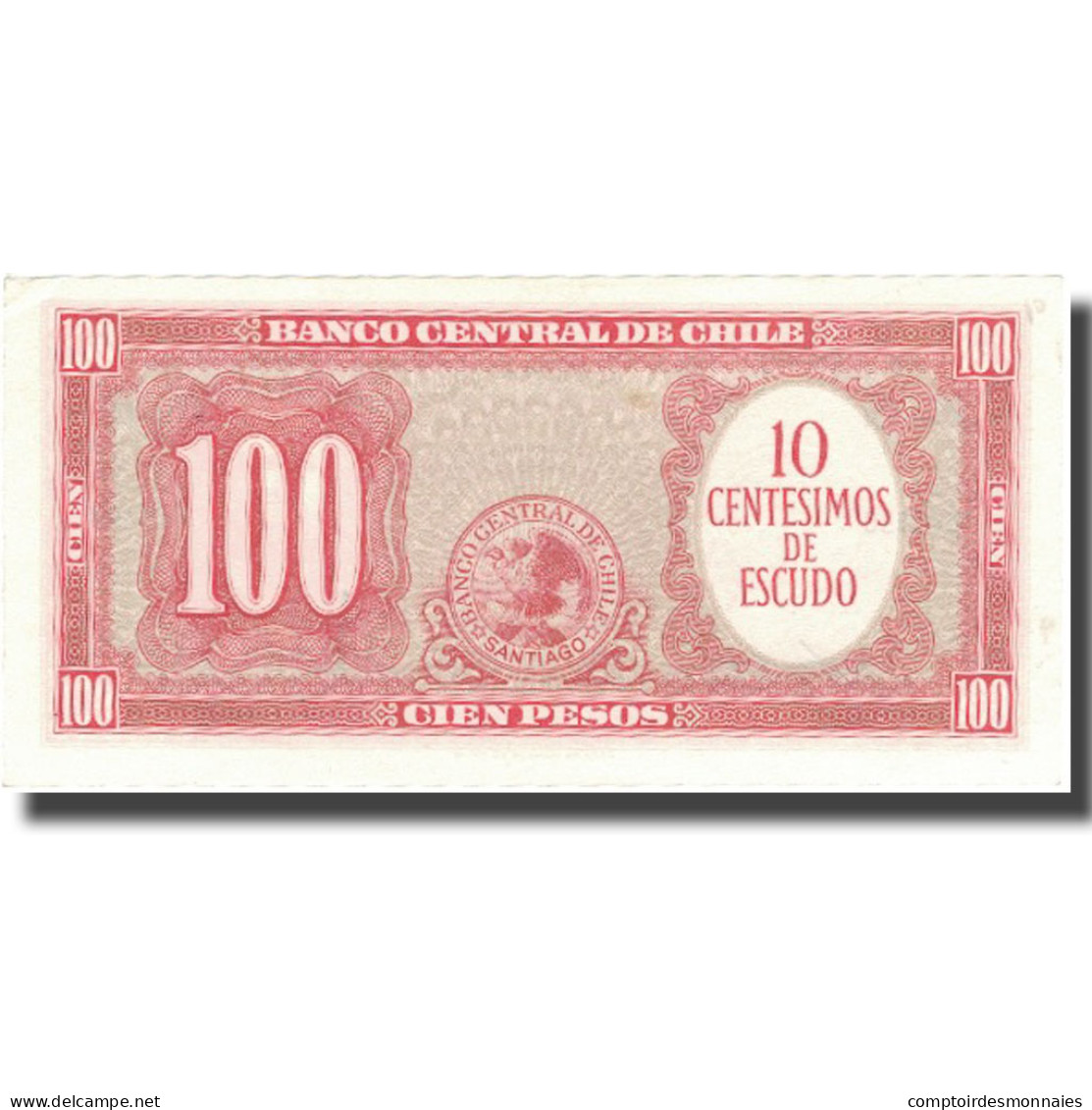 Billet, Chile, 10 Centesimos On 100 Pesos, UNDATED (1960-1961), KM:127a, SUP+ - Chili