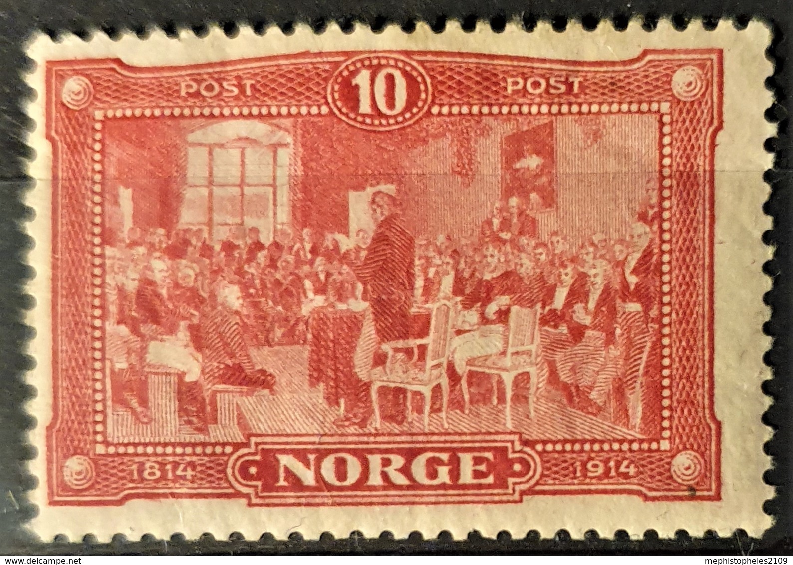 NORWAY 1914 - MLH - Sc# 97 - 10s - Unused Stamps