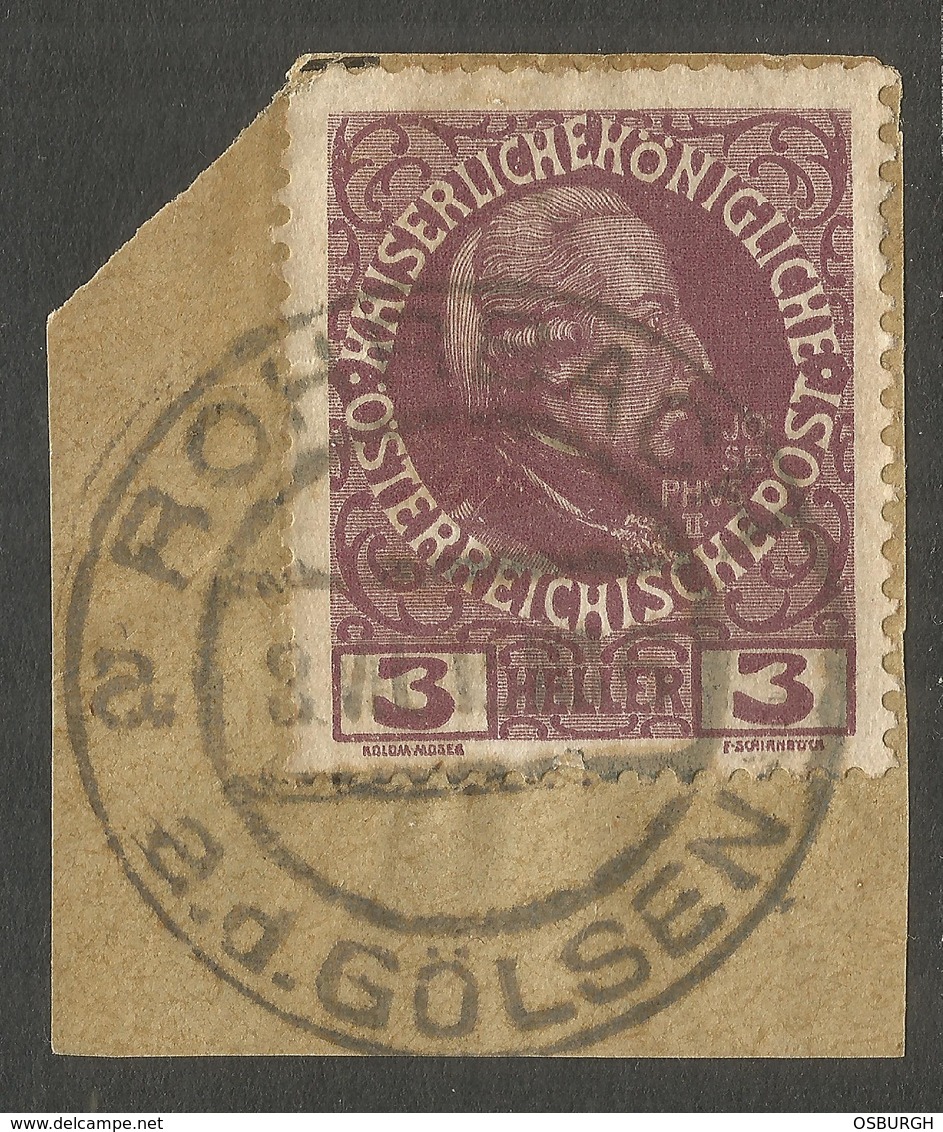 AUSTRIA. 3h ON PIECE POSTMARK ROHRSACH AD GOLSEN - Used Stamps