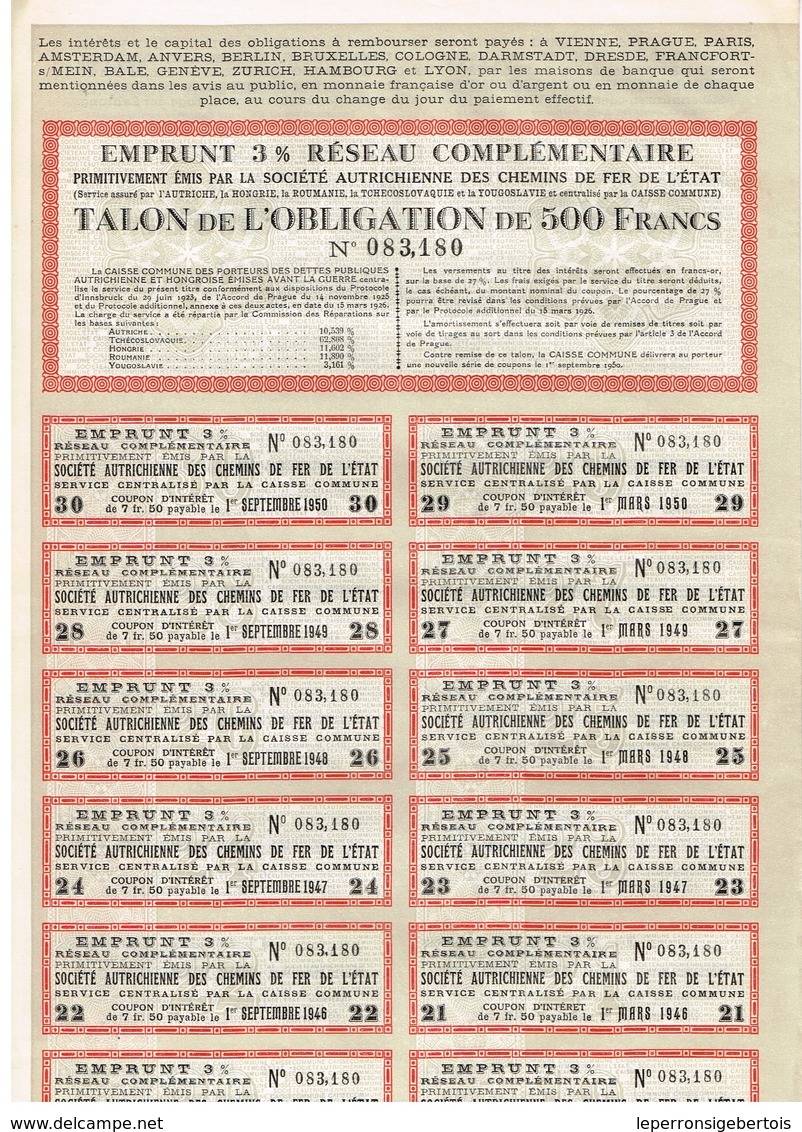 Titre Ancien - Société Autrichienne Impériale Royale Des Chemins De Fer De L'Etat - Obligation  De 1867 - - Bahnwesen & Tramways