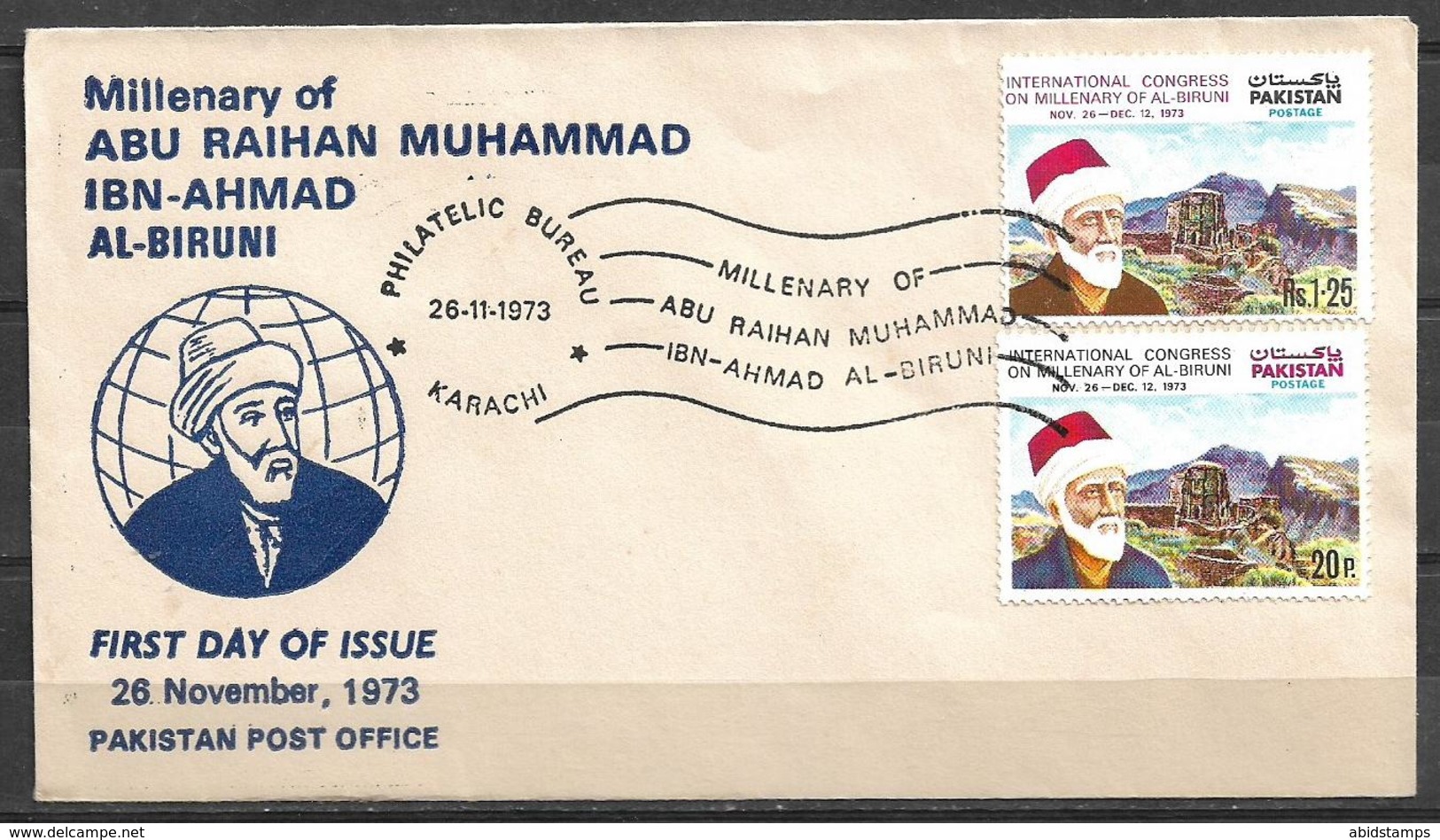 PAKISTAN FDC 1973  MILLENARY OF AL BIRUNI - Pakistan