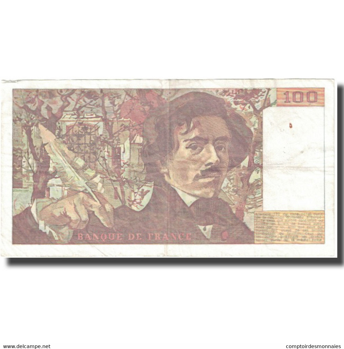 France, 100 Francs, Delacroix, 1991, 1991, TB+, Fayette:69bis.3b2, KM:154e - 100 F 1978-1995 ''Delacroix''