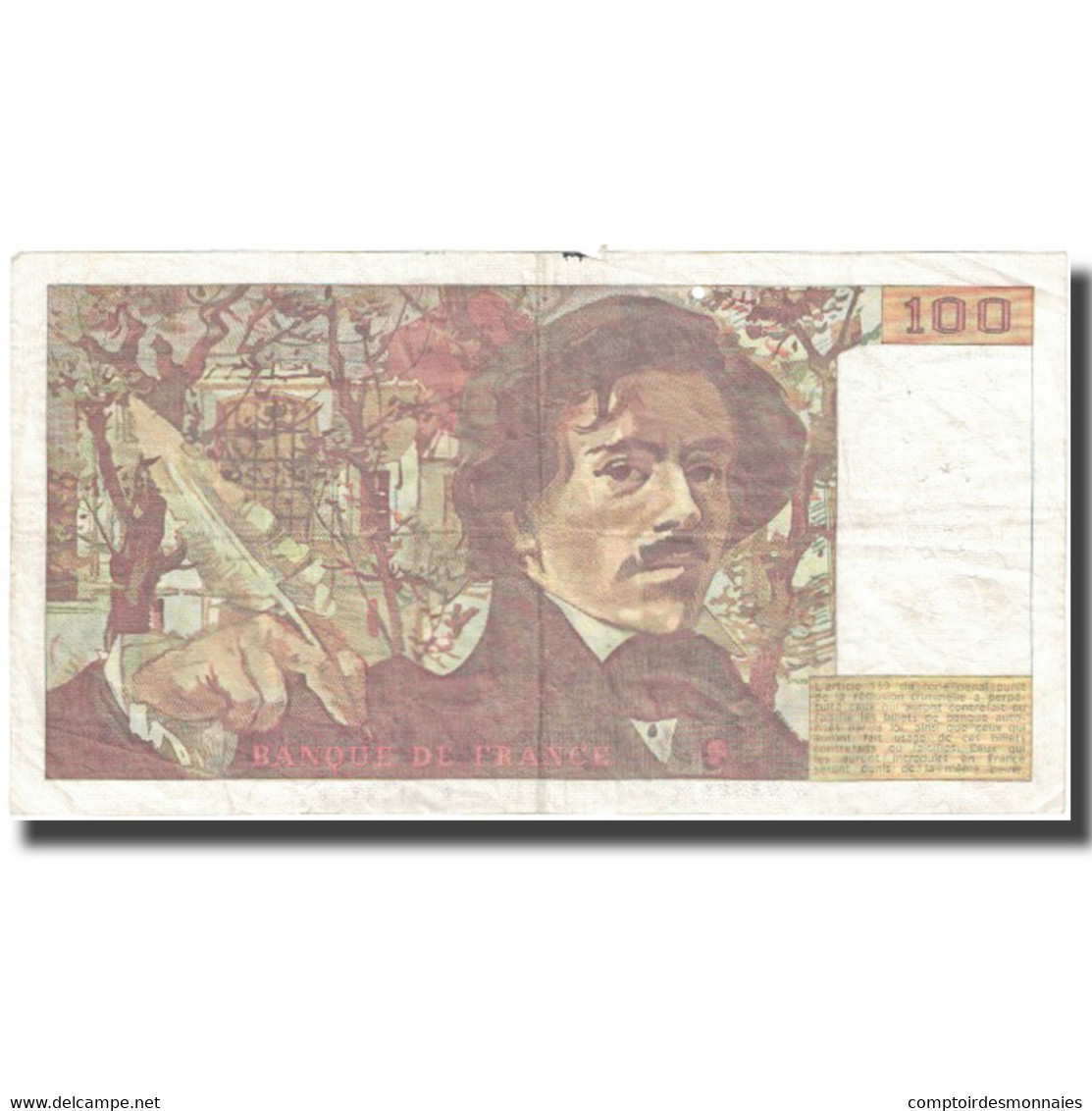 France, 100 Francs, Delacroix, 1989, 1989, TB+, Fayette:69.13d), KM:154e - 100 F 1978-1995 ''Delacroix''